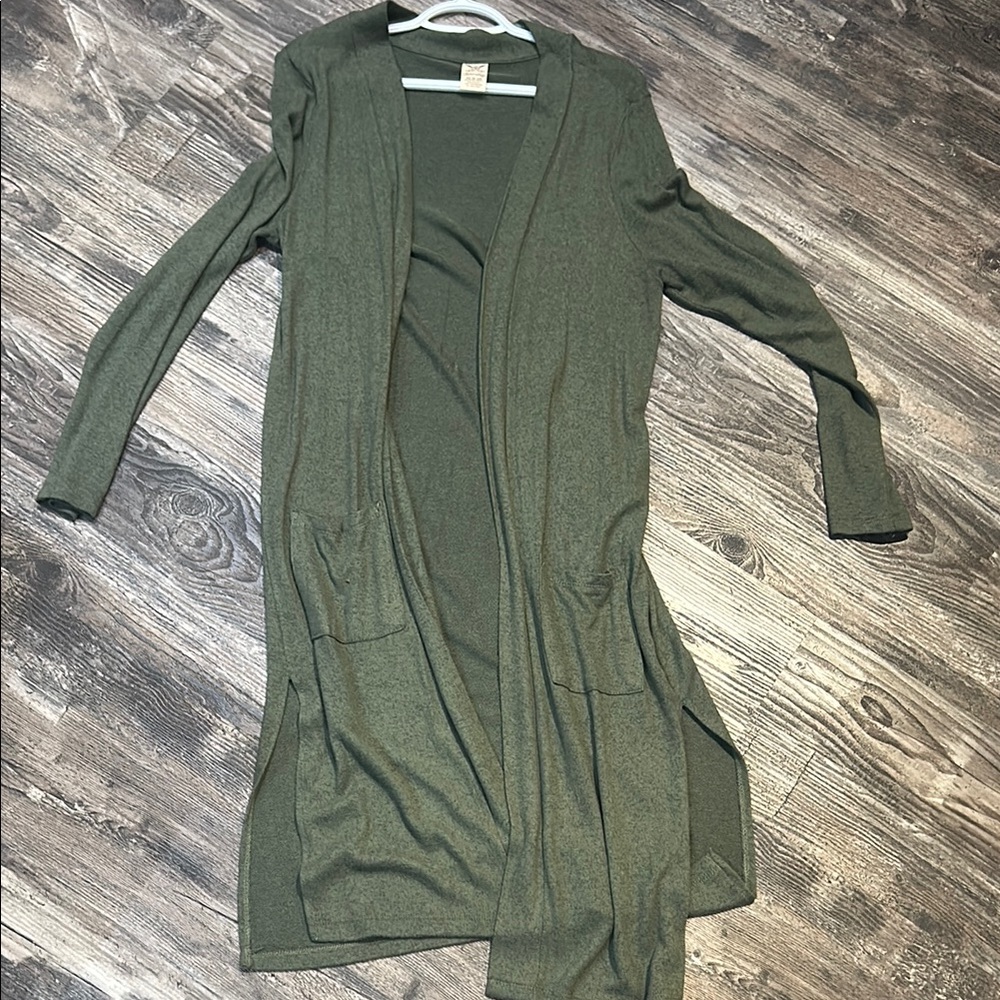 Olive Green Women's Sweater Cardigan